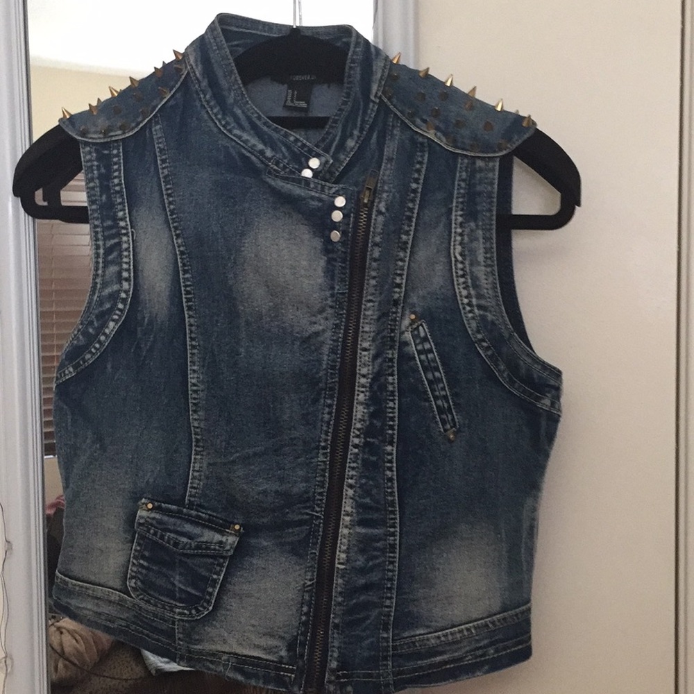 Denim Vest w/ Gold spikes